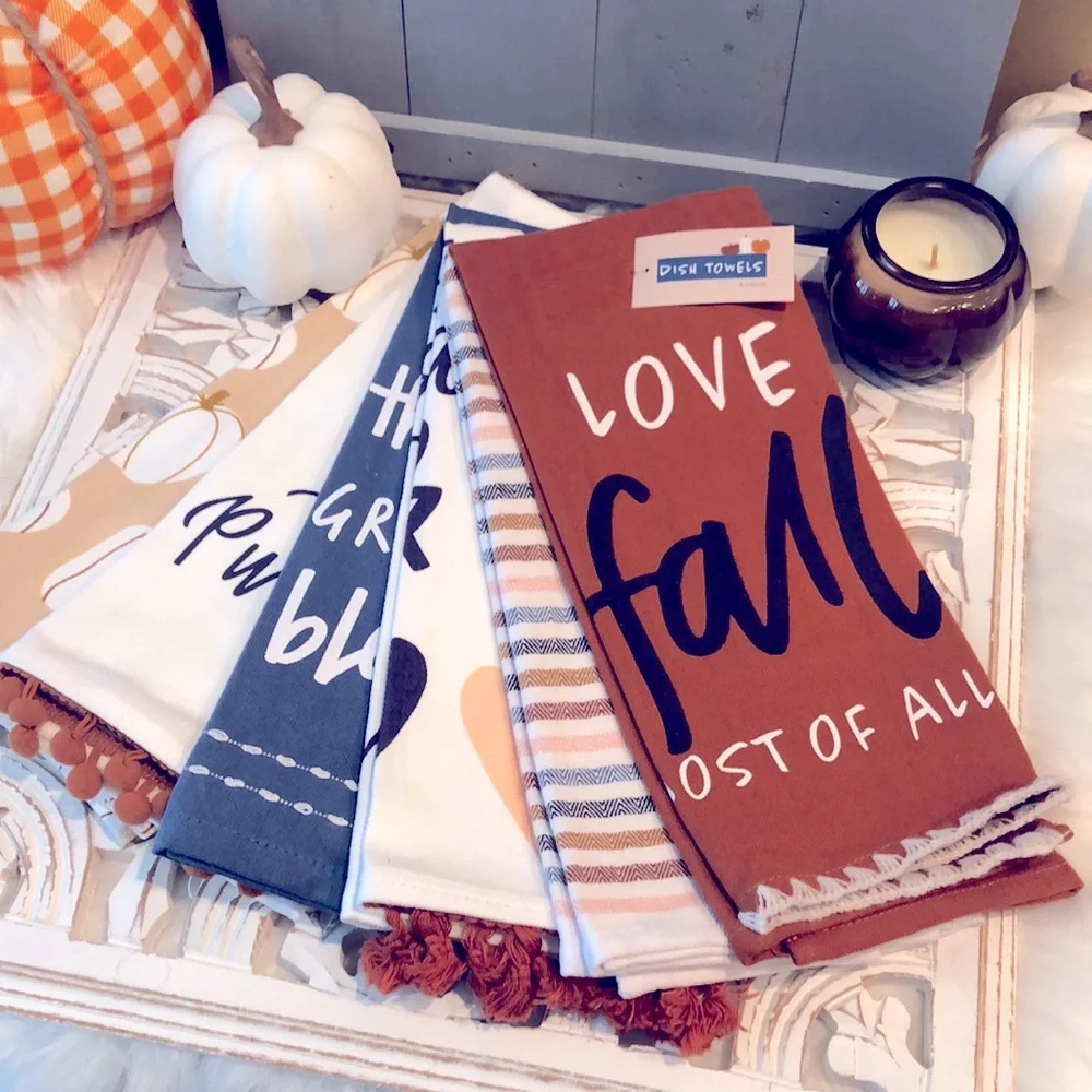 Target Bullseye’s Playground Fall Autumn Halloween Thanksgiving Dish Towel Set